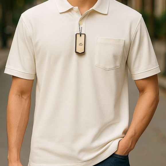 CREMIEUX- MOISTURE MANAGEMENT, POLO SHIRTS FOR MEN, 94% Polyester, 6% Spandex, - Picture 8 of 16